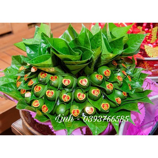 50 chữ hỷ dán cau loại đẹp hình tròn, tim. Hỷ bóc dán quả cau, hoa quả to
