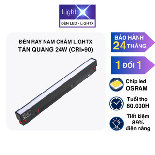 Đèn Ray Nam Châm Tán Quang 24W Ánh Sáng Tỏa Sử Dụng Chip Led Osram Tuổi Thọ Cao Với Ánh Sáng Trắng-Vàng-Trung Tính