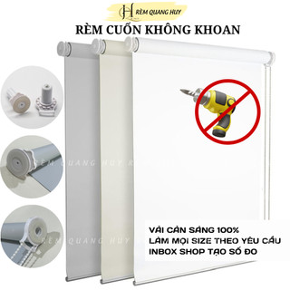 ( Làm Theo Số Đo) Rèm Cuốn Không Khoan Vải Cản Sáng Tuyệt Đối