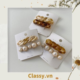 Bộ 02 Kẹp Tóc Họa tiết cẩm thạch sang trọng & thanh lịch dành cho phái nữ Classy PK228