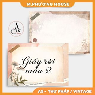 50Giấy viết chữ Vintage phối Thư pháp A5 100 trang