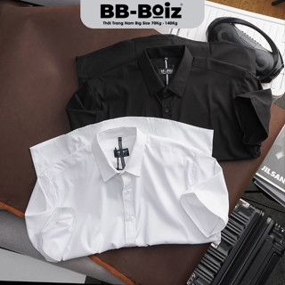 [BigSize] Áo Sơ Mi Nam Tay Ngắn BB-Boiz Big Size Công Sở Trắng Đen chất vải cao cấp form BigSize 70kg - 130kg