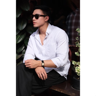 Áo sơ mi dài tay chất linen sọc Robus Sea shirt
