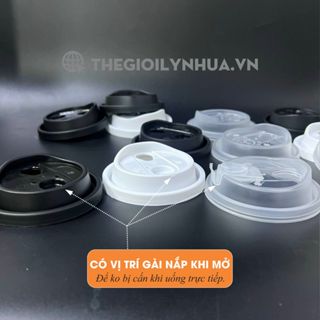 100 Cái nắp uống trực tiếp nút khóa rời, nắp Sip uống trực tiếp chuyên dùng cho ly giấy 2 lớp và ly tim cứng phi 90