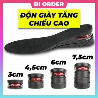 [𝗕𝗮́𝗻 𝘁𝗵𝗲𝗼 𝗰𝗮̣̆𝗽] Lót giày tăng chiều cao 1,5 - 7,5cm có đệm khí cao cấp, phù hợp với cả nam và nữ [Cắt chỉnh size được]