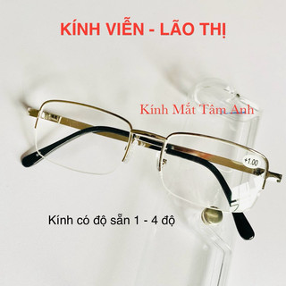 Kính viễn thị nhìn xa , nhìn gần gọng kim loại nửa viền xẻ xước mắt kính chống vỡ hàng đủ số