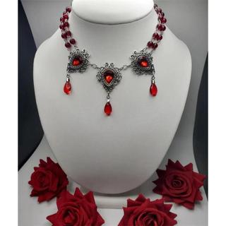 [ XxholicC ] - VÒNG CỔ Romantic Vampire Goth Đá Đỏ