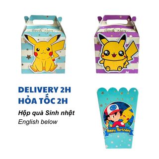 Hộp Quà, Hộp Bắp Chủ Đề Pikachu, Pokemon Cho Bé Nhiều Mẫu - Pikachu, Pokemon Gift Box, Popcorn Box For Kid PDM32