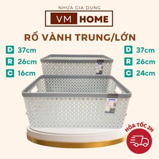 Rổ Chữ Nhật Lớn Nhựa Duy Tân Matsu Cao Cấp, Rổ Đan Vành Đựng Đồ Đa Năng – VMHOME