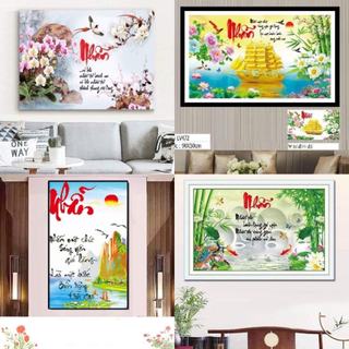 Tranh đính đá chữ Nhẫn, tranh chưa gắn đá (nhiều mẫu)