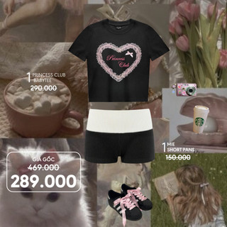  Mua 1 Áo Babytee Princess Club + 1 Quần Short Mie Kill System