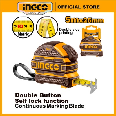 Thước cuộn thép đo tự hãm 3m, 5m, 8m, 10m INGCO HSMT081025-1 | HSMT08825-1  | HSMT08525-1 | HSMT08316-1 hệ đo mét (m)