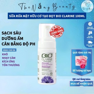  Sữa rửa mặt hữu cơ tạo bọt BIO Clarine 100ml BE89 Làm Sach Sâu Dịu Nhẹ Dưỡng Ẩm Da TheNang 