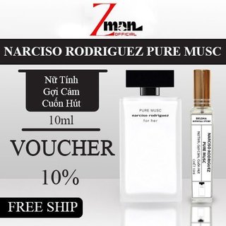 Nước hoa nữ Narciso Pure Musc For Her chính hãng chiết 10ml _ thơm lâu thanh lịch tươi mát_Nar Trắng