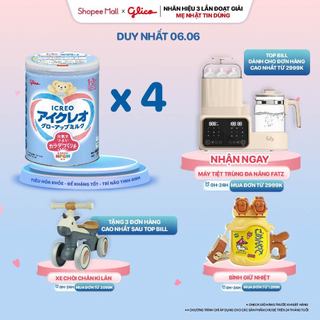 Combo 4 Lon Sữa Bột Glico Icreo Grow - Up Milk (Icreo Số 1) Lon 820g