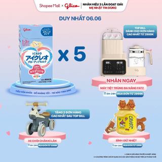 Combo 5 Hộp Sữa Glico Icreo Growing Up Milk (Icreo Số 1) - Hộp 10 x 13,6g/Thanh Tiện Dụng