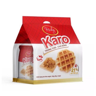 ( date 7/7/24) Bánh tươi Richy KARO bịch 6 chiếc (26g/chiếc)