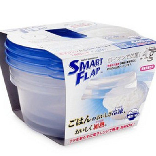 Bộ 3 hộp thực phẩm Lustroware Nhật Bản 440ml tròn A047LB dùng lò vi sóng, tủ đông lạnh
