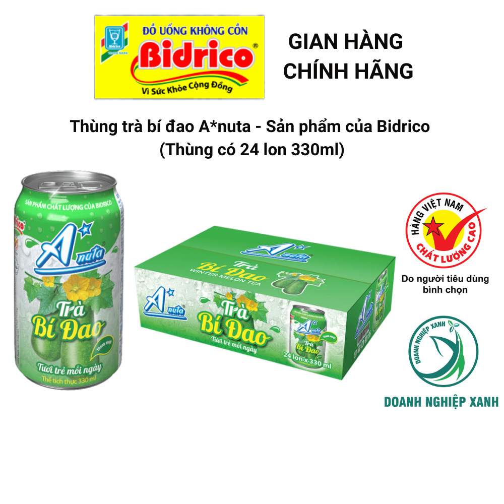 Trà Bí Đao A*nuta ( Thùng 24 lon 330ml ) - Sản phẩm của Bidrico