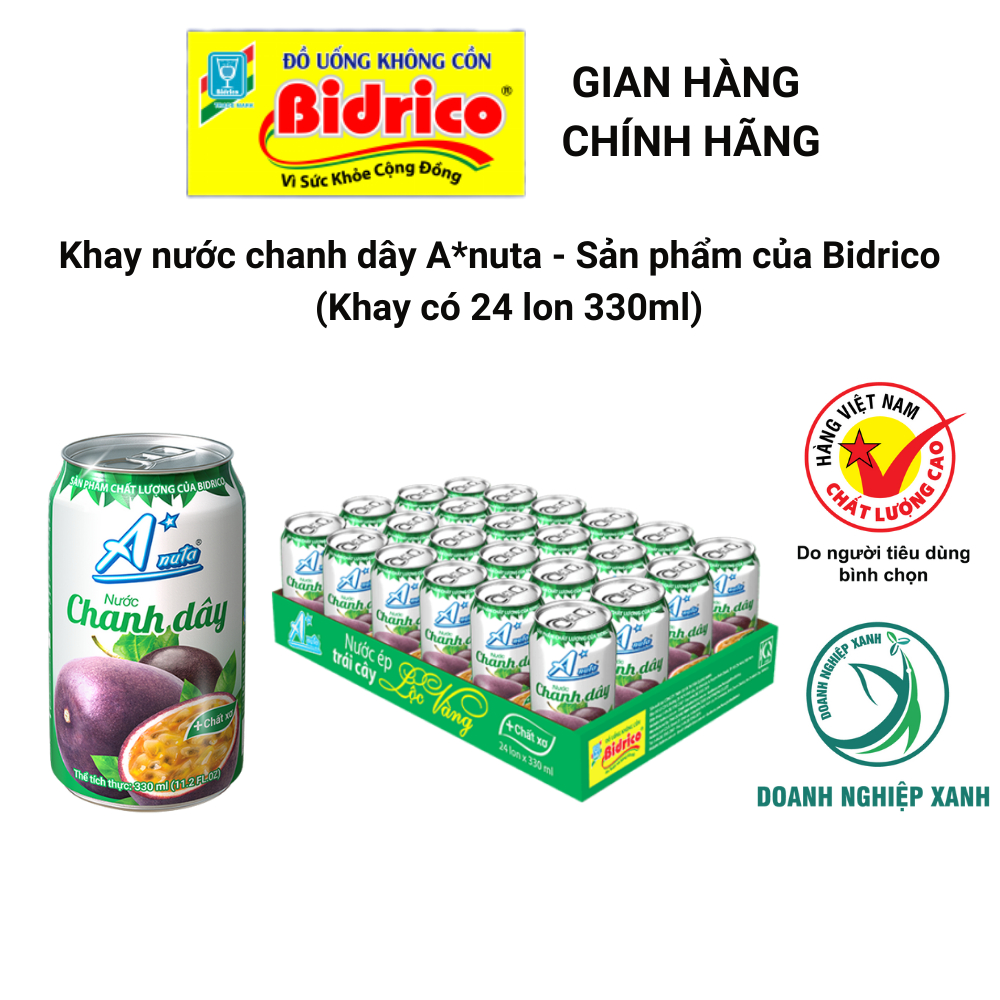 Nước Chanh Dây A*nuta ( Khay 24 lon 330ml ) - Sản phẩm của Bidrico