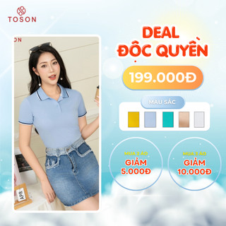Áo polo basic xanh dương - cotton AP407X24 - TOSON
