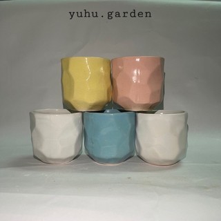 Chậu sứ mắt na, chậu sứ mẫu lõm / chậu sứ tráng men - chậu mini trồng sen đá, xương rồng