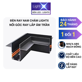 Nối Góc Thanh Ray Nam Châm Âm Trần Chất Liệu Nhôm Đúc Nguyên Chất Bề Mặt Sơn Tĩnh Điện Màu Đen
