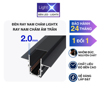 Thanh Ray Nam Châm Âm Trần Chất Liệu Nhôm Đúc Nguyên Chất Bề Mặt Sơn Tĩnh Điện Màu Đen Cây Dài 1 Mét 2 Mét