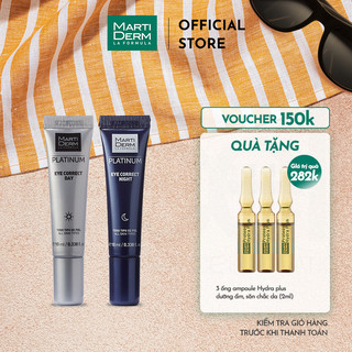 Kem dưỡng mắt ngày & đêm giảm bọng mắt, quầng thâm - MartiDerm Platinum Eye Correct (2 x 10ml)