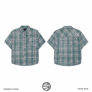 Áo sơmi Flannel washes Shirt tay ngắn Symbolic