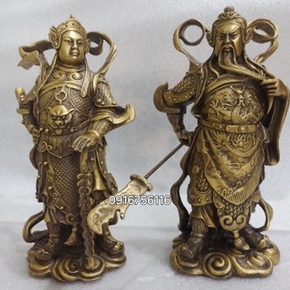 Tượng quan công vi đà tiên thiên hộ pháp bằng đồng, cặp tượng hộ pháp