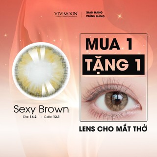 Kính áp tròng VIVIMOON Lens cận màu nâu tây cho mắt thở Sexy Brown