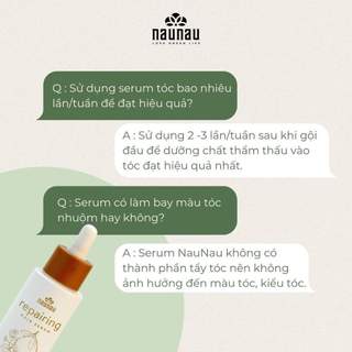 Serum Kích Thích Mọc Tóc NauNau REPAIRING HAIR SERUM 30ML Giảm Rụng, Dưỡng Tóc Mềm Mượt Chắc Khỏe 30ml