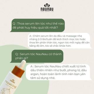 Serum Kích Thích Mọc Tóc NauNau REPAIRING HAIR SERUM 30ML Giảm Rụng, Dưỡng Tóc Mềm Mượt Chắc Khỏe 30ml