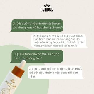 Serum Kích Thích Mọc Tóc NauNau REPAIRING HAIR SERUM 30ML Giảm Rụng, Dưỡng Tóc Mềm Mượt Chắc Khỏe 30ml