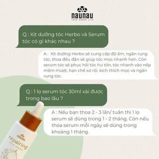 Serum Kích Thích Mọc Tóc NauNau REPAIRING HAIR SERUM 30ML Giảm Rụng, Dưỡng Tóc Mềm Mượt Chắc Khỏe 30ml