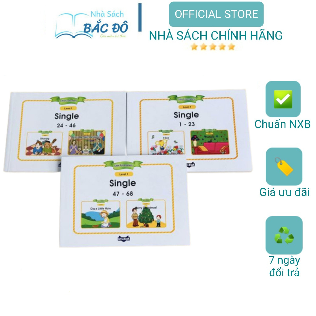 SÁCH - Little Fox Single Stories level 1 - in gộp 3 cuốn [ Tặng file nghe mp3 và Video ]