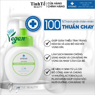 Bọt Rửa Vệ Sinh Vùng Kín Hữu Cơ Cho Bé Từ 3 Tháng Atono2 Oxygen Bubble Hip Cleanser 300ml