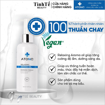 Dầu massage thuần chay cho bé Atono2 Relaxing Aroma oil giúp tăng cường độ ẩm, dưỡng da sáng 150ml