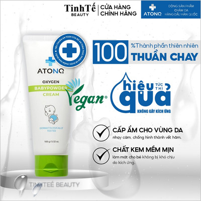 Kem hăm ATONO2 Oxygen Babypowder Cream giảm thiểu mùi hôi bé, kem hăm tã chiết xuất từ tự nhiên 100ml