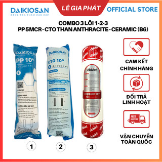 [Chính Hãng] Combo 3 Lõi Lọc Nước RO ĐẠI VIỆT 1-2-3 (PP 10" 5 mcr - CTO Anthracite - Ceramic)