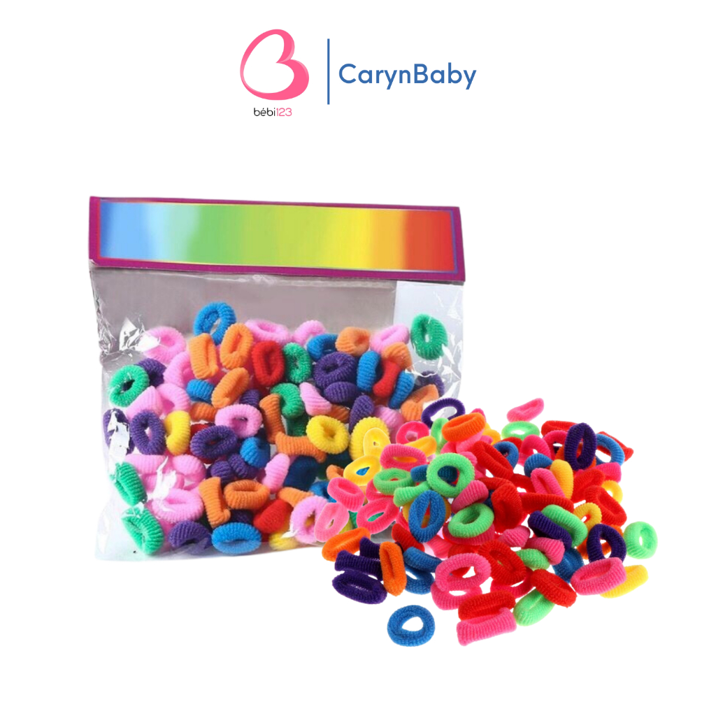Set 100 dây thun buộc tóc cho bé