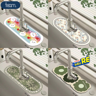 Thảm Lót Bồn Rửa Bát, Thảm Thấm Hút Bồn Rửa Mặt, Chất Cao Cấp Thấm Hút Nước Nhanh Chóng, Ngăn Vi Khuẩn Ẩm Mốc 13*38cm