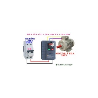 Biến tần vào 1 pha 220v ra 3 pha 380v 1hp/ 2hp/ 3hp/ 5hp/ 7hp
