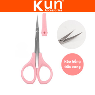  Kéo cắt mi mắt đầu cong KUN chuyên dụng cho makeup cắt tỉa lông mi bằng thép siêu bền   FREESHIP   
