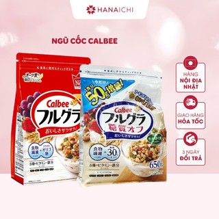 Ngũ Cốc CALBEE Màu Đỏ 750g vị truyền thống/650g ít đường mẫu mới - Nội địa Nhật