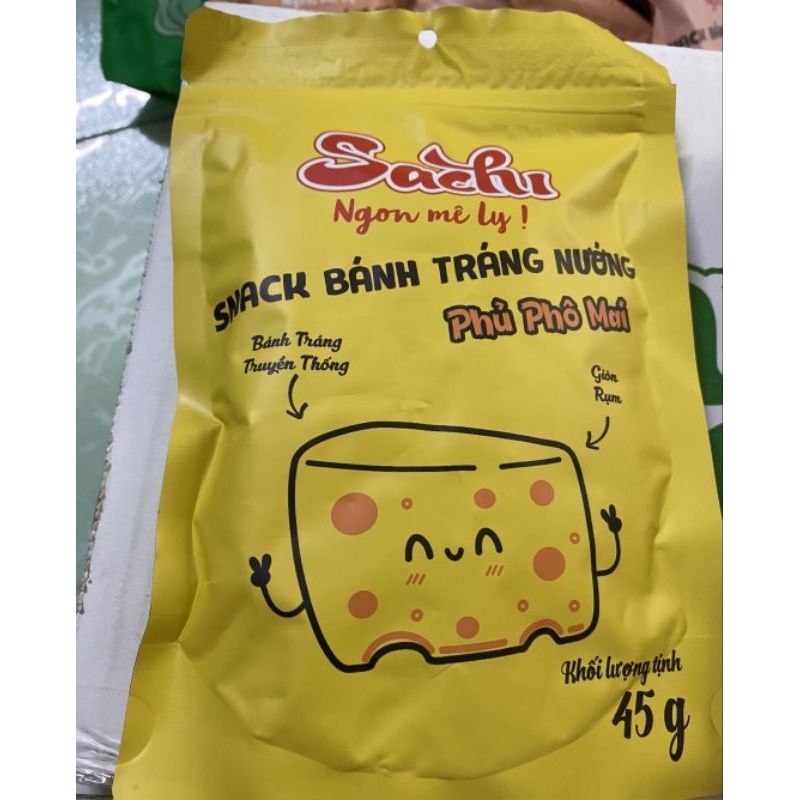 Snack Bánh tráng nướng Sachi Bình Định vị phô mai bịch 45gr