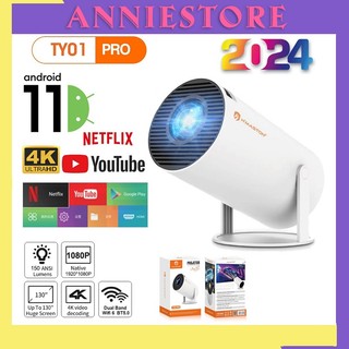 Máy Chiếu Mini Ty01 Pro 4k Android 11.0 Phim Gia Đình Màn Hình 130 Inch Dual Wifi Bluetooth 5.0 Ít Tiếng Ồn