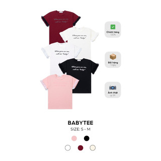 Áo Thun Baby Tee Dáng Ôm Phối Tay Ren in chữ cute | By.Billy