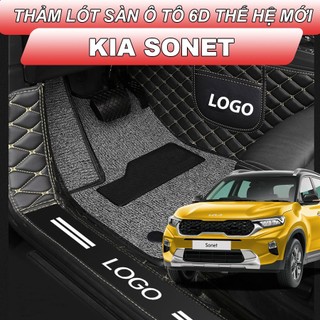 Thảm lót sàn ô tô 6D Kia Sonet thành cao, tràn viền bậc cửa